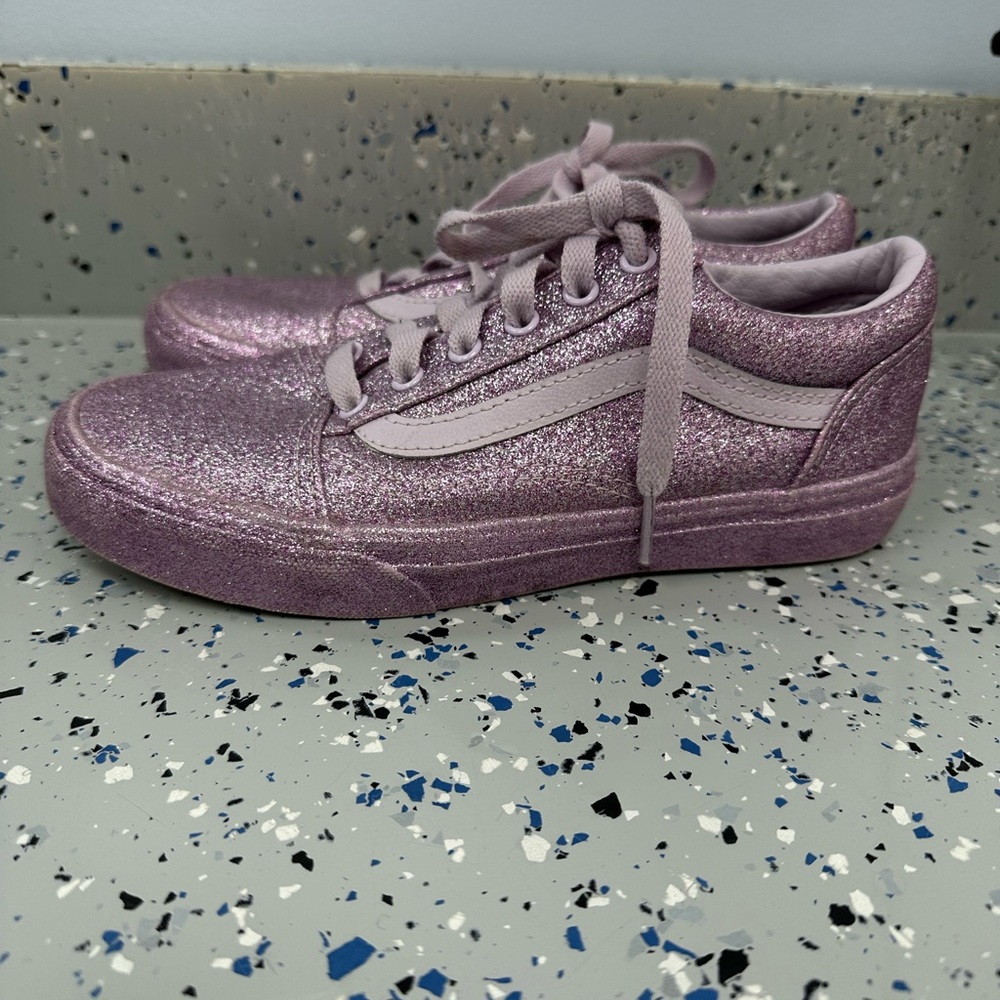 Glittery Purple Vans size 3.5 Kids Shoes
